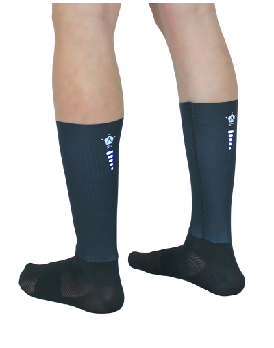 Medias Hawk AERO ciclismo Negras reflectivas