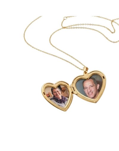 Relicario corazón dorado