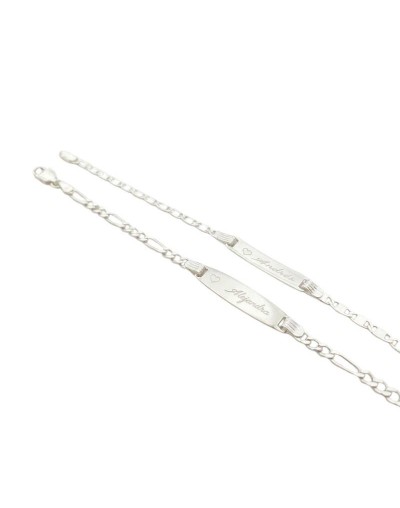 Esclavas personalizadas en plata para pareja