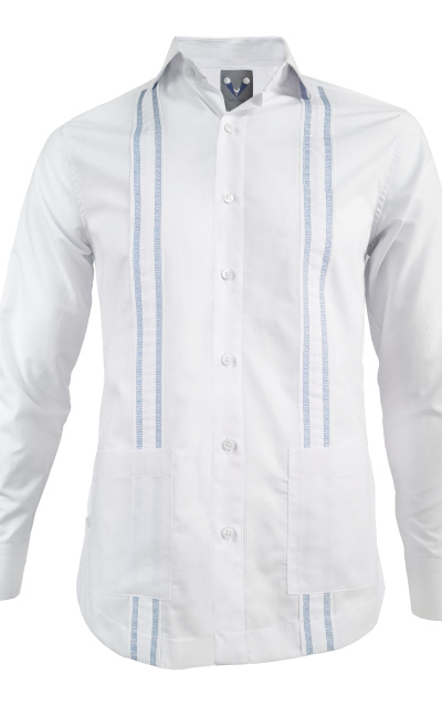 Camisa guayabera blanca bordada
