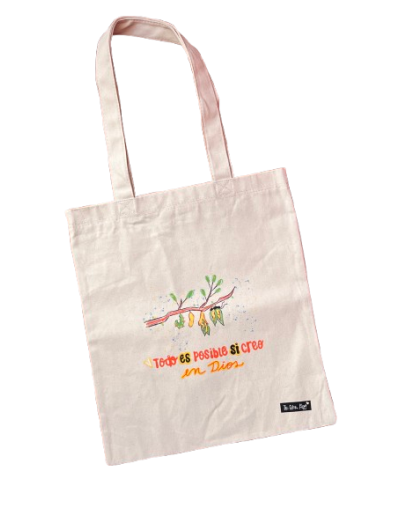 Bolso Tote Bag – 100% Algodón Crudo Referencia: Conmigo estas 