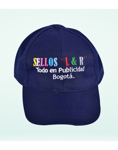 GORRA DE   MALLA O SEIS CASCOS PUBLICITARIA UNICOLOR BORDADA