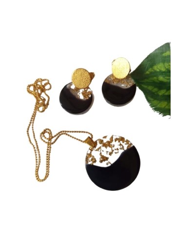 Juego de collar y aretes anochecer  