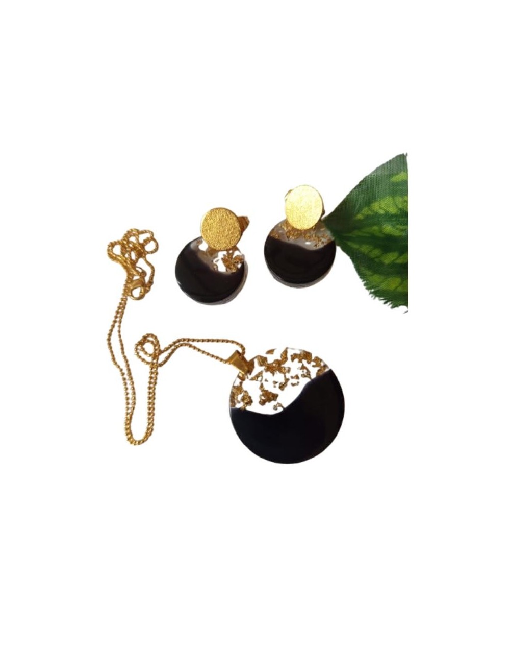 Juego de collar y aretes anochecer  