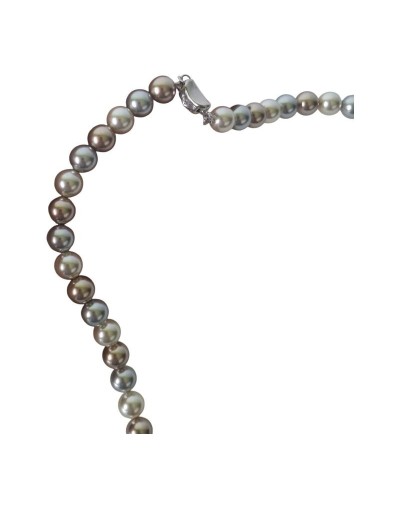 Collar de perlas en cristal multicolor y vibrante.