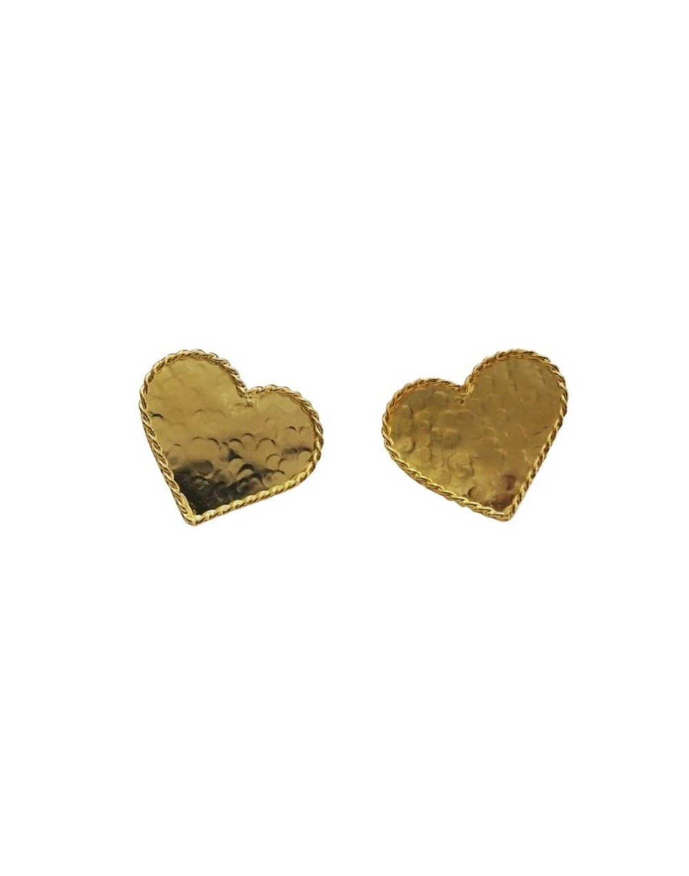 Aretes:  Corazones de Cincel.