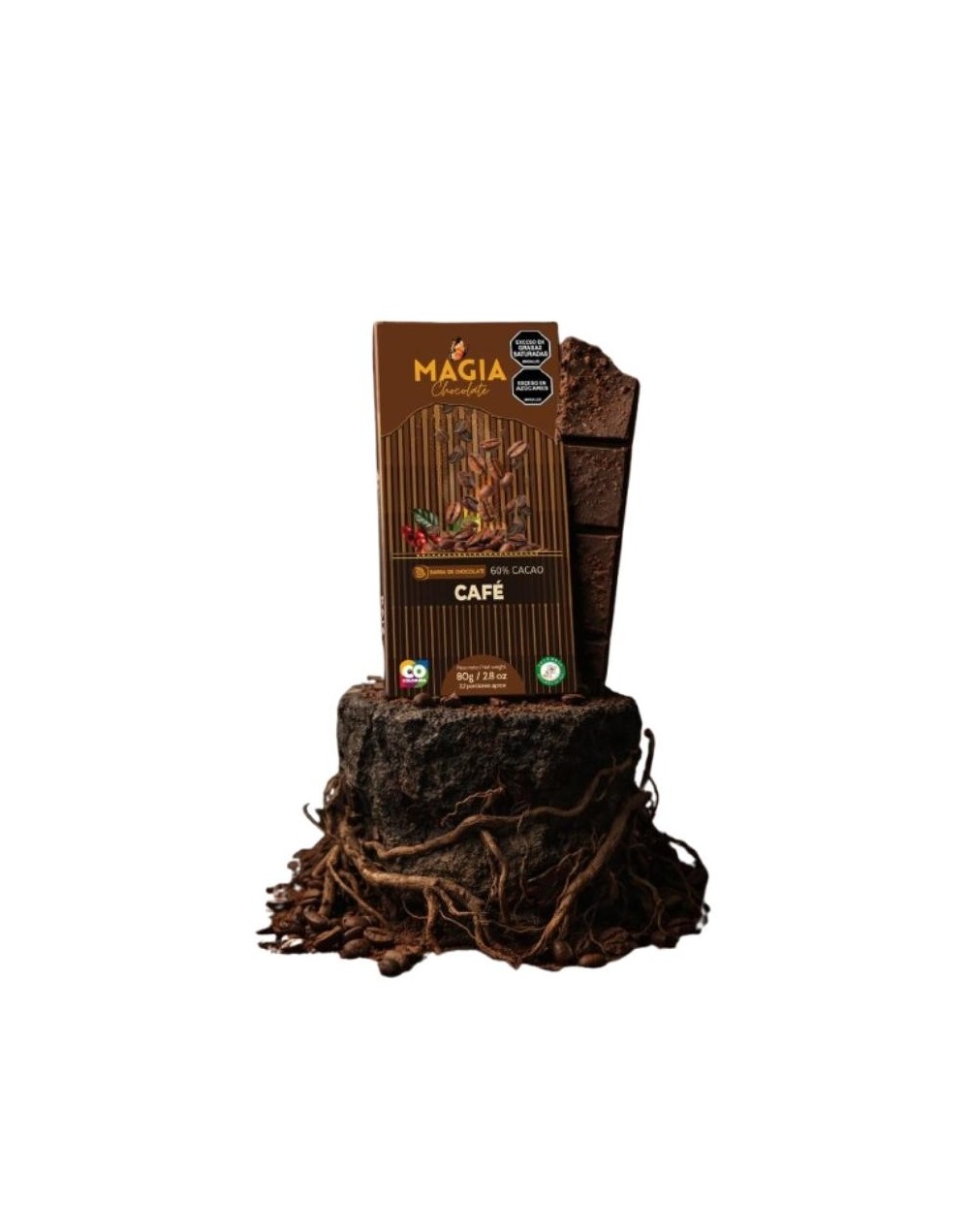 Chocolatina al 60% cacao con cafe