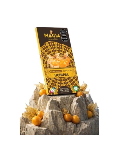Chocolatina dulce al 70% cacao con uchuva 