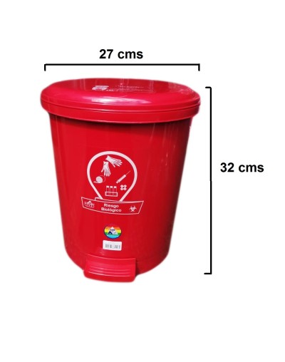 Papelera caneca de 13 litros con apertura de pedal