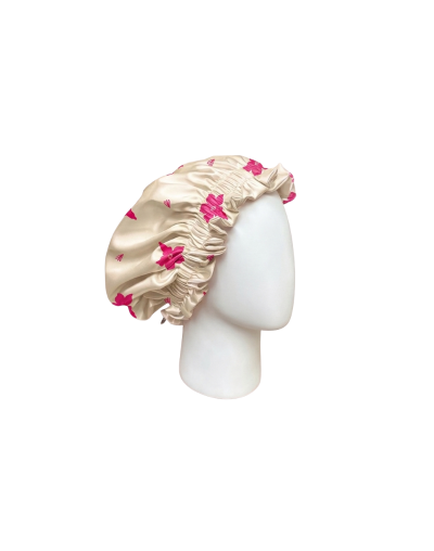 Gorro para dormir rosa arena/crema