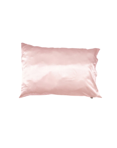 Funda para almohada en satín rosado claro