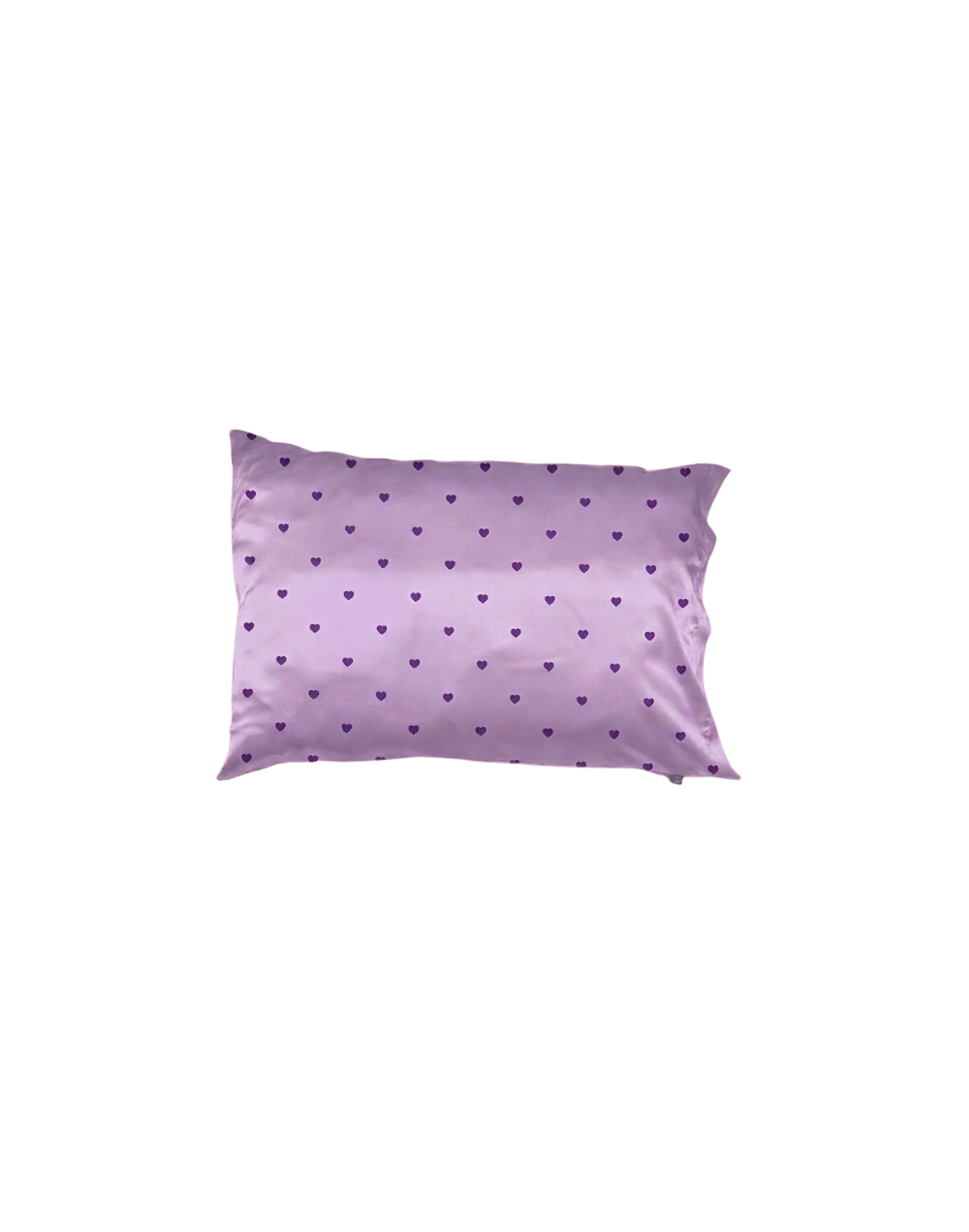 Funda para almohada en satín amor lila