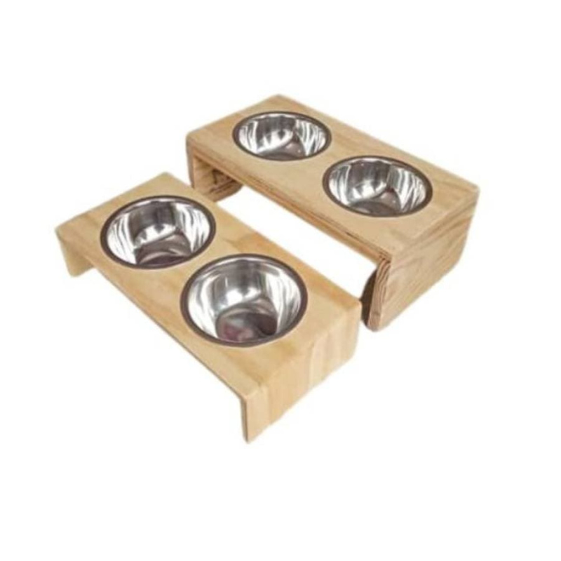 Comedores para perros y gatos elaborados en madera