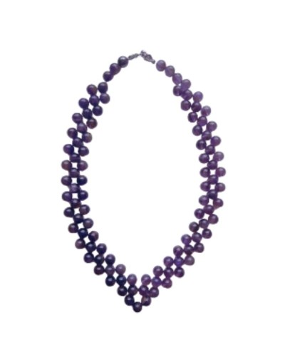 COLLAR DE AMATISTAS EN V