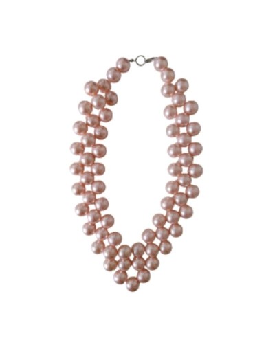 Collar Genérico Perlas Checas Palo De Rosa 40 Cm V