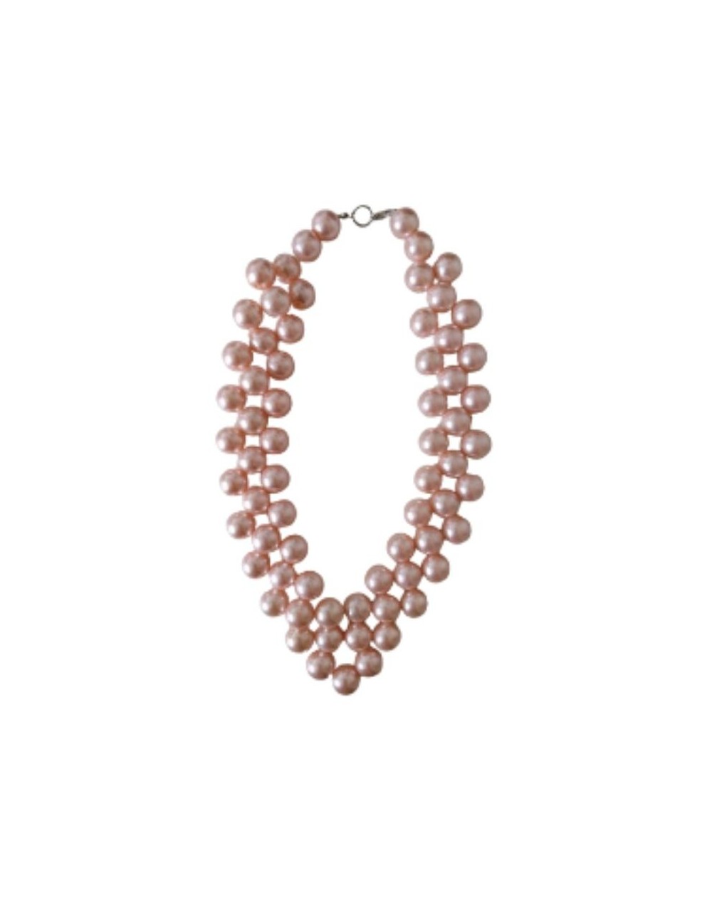 Collar Genérico Perlas Checas Palo De Rosa 40 Cm V