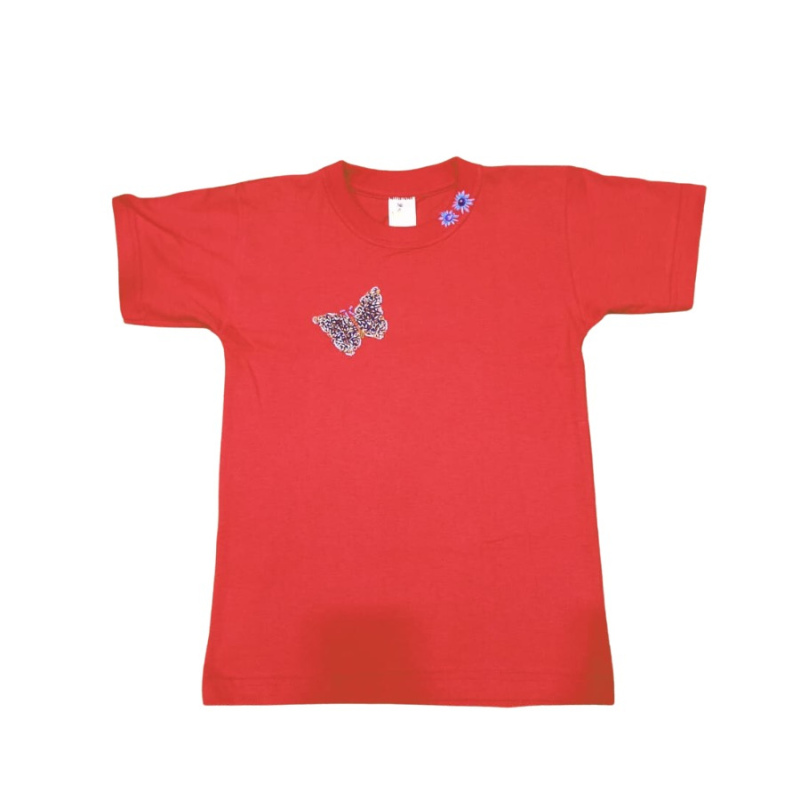 Camiseta mariposa con prederia