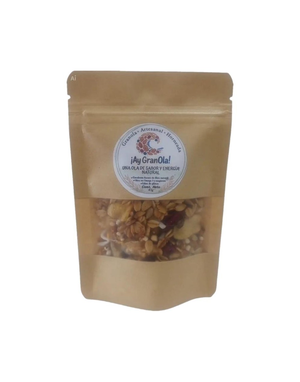 Granola artesanal presentación tipo snack de 45 gr ¡Ay GranOla!