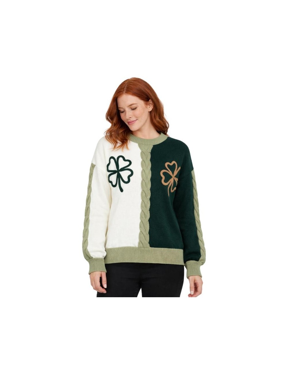 Buzo Clover Duo Tejido Mujer | Suéter Bicolor en Algodón | Tejidos Alcor