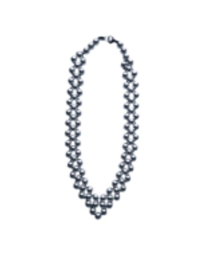 Collar Gargantilla De Acerina Plateado En V 45,2 Cm