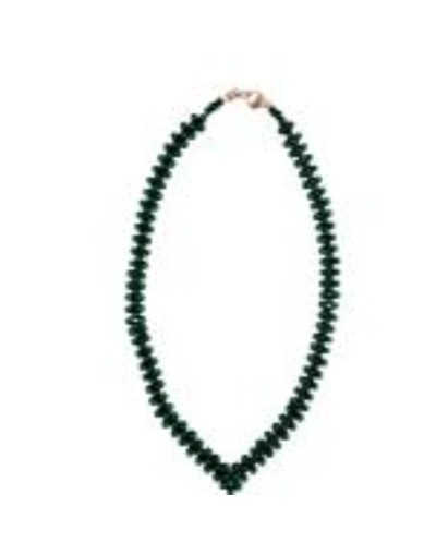 Collar De Perlas Sintéticas En V Verde Esmeralda