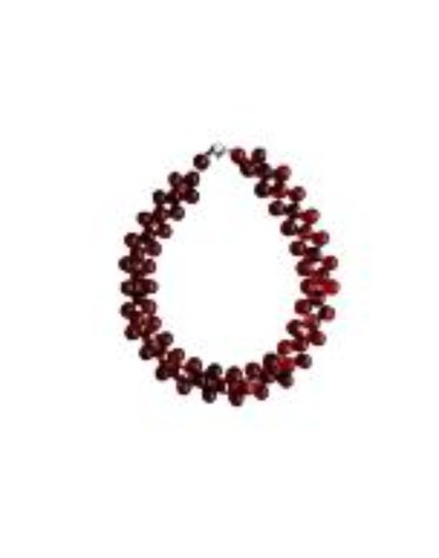 Collar Gargantilla Doble Vuelta Cristal Rojo Brillante 38 Cm