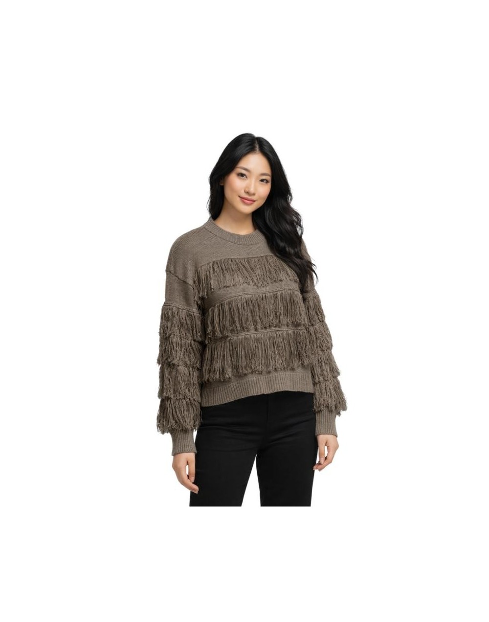 Buzo Tejido con Flecos Mujer | Suéter Artesanal en Algodón | Tejidos Alcor