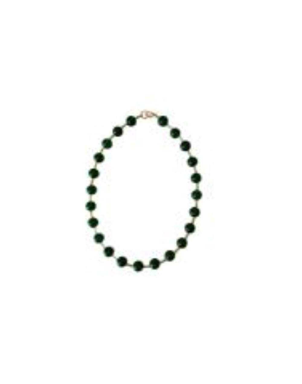 Collar De Jade Verde Oscuro Con Canutillos dorados