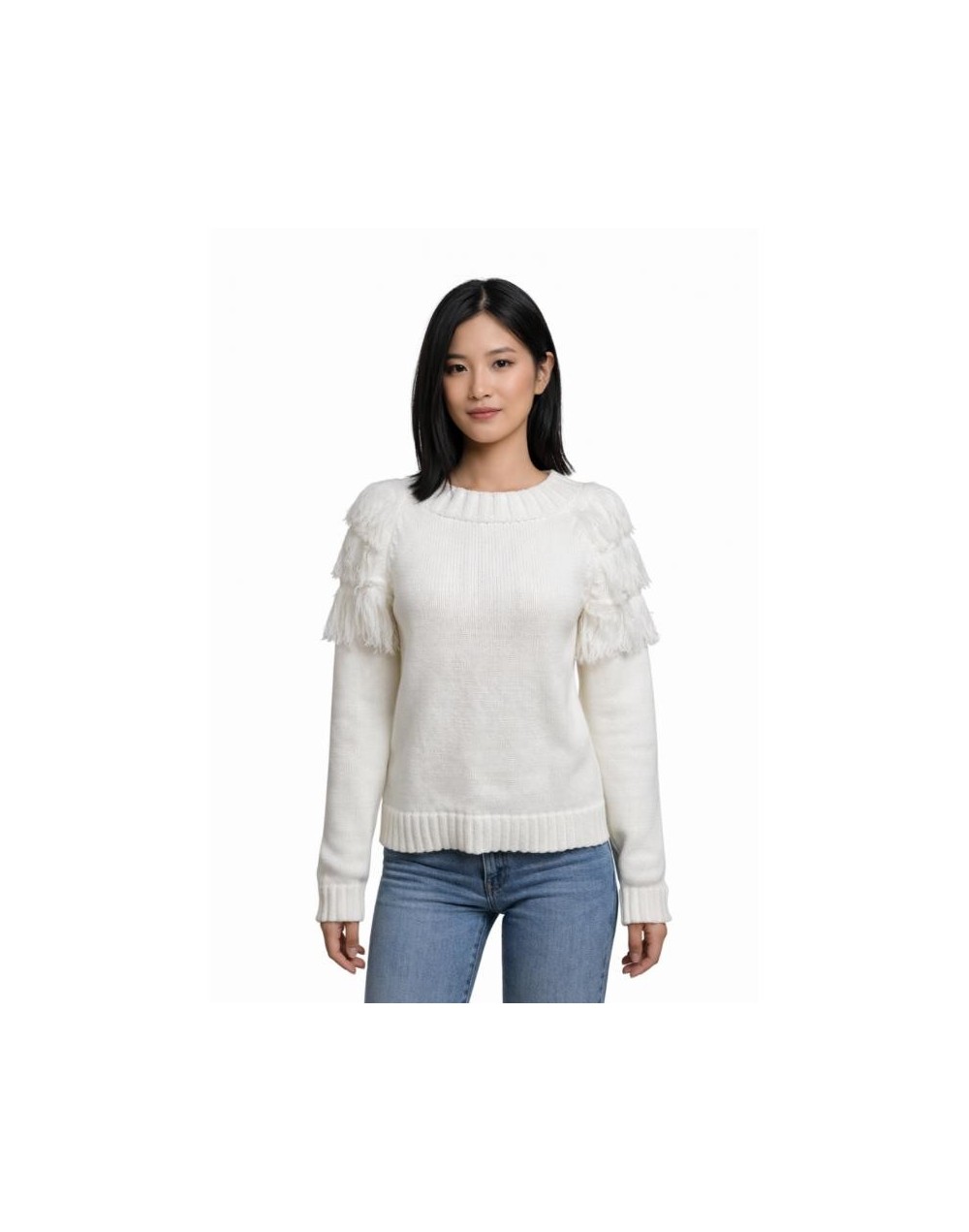 Buzo Tejido con Flecos Mujer | Suéter Artesanal en Algodón | Tejidos Alcor
