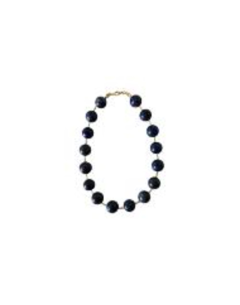 Collar De Lapislázuli Pulido Con Canutillos Dorados 39 Cm