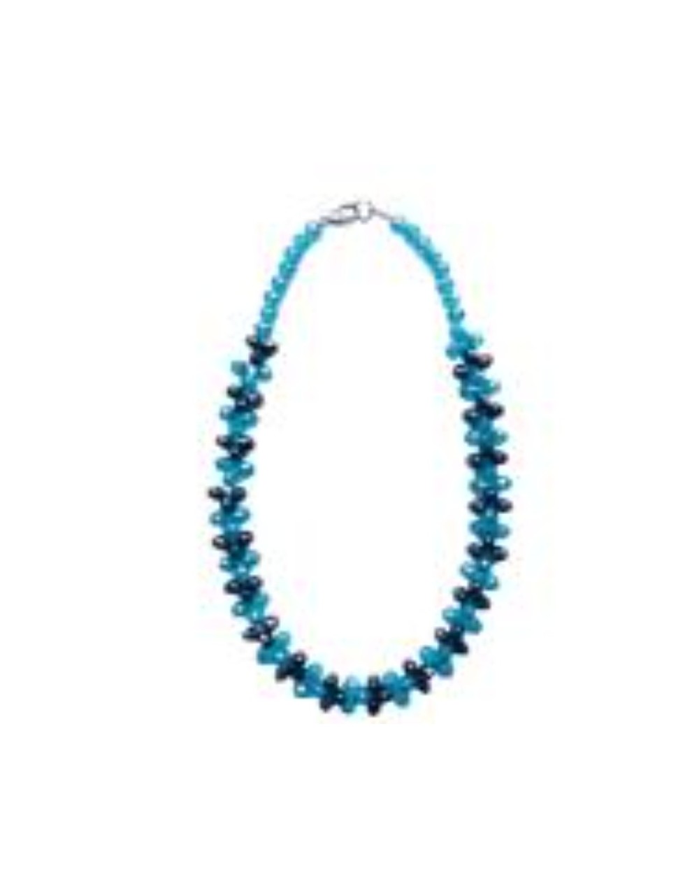 Collar Brillante De Muranos Azules Y Negros 39 cm 