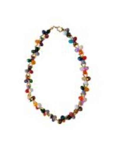 Collar De Rondelas Biseladas De Cristal Multicolor 38 Cm