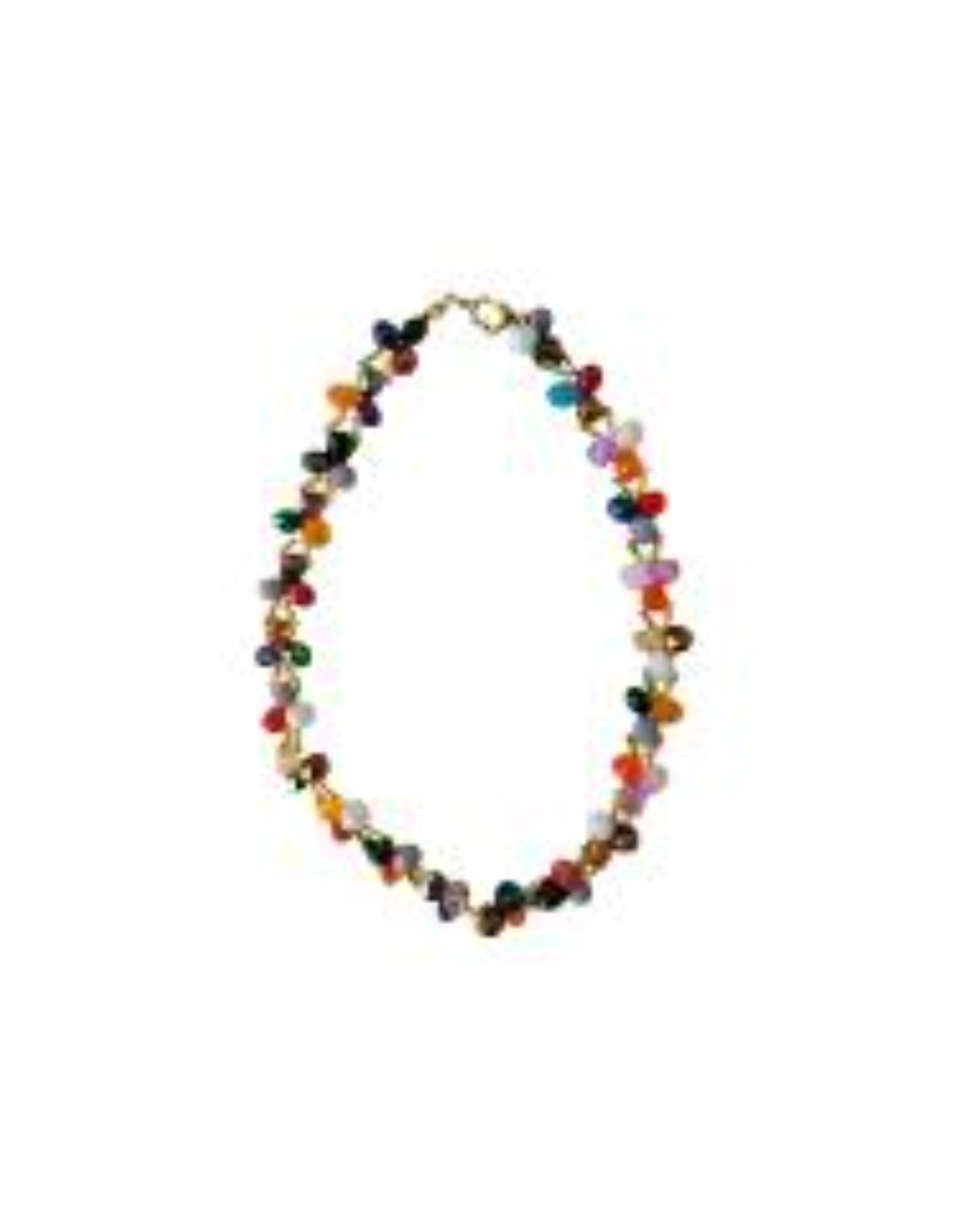 Collar De Rondelas Biseladas De Cristal Multicolor 38 Cm