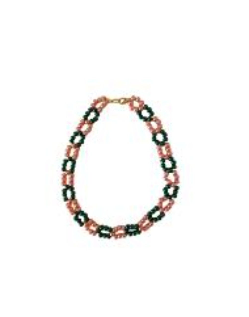 Collar Gargantilla De Perlas Sintéticas Verde Y Salmón