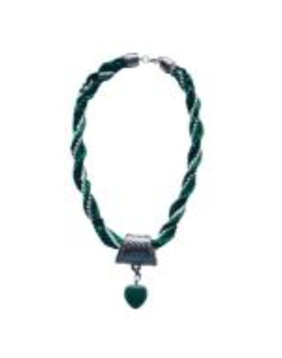 Collar Kumihimo Trenzado En Tonos De Verde, 42.2 Cm
