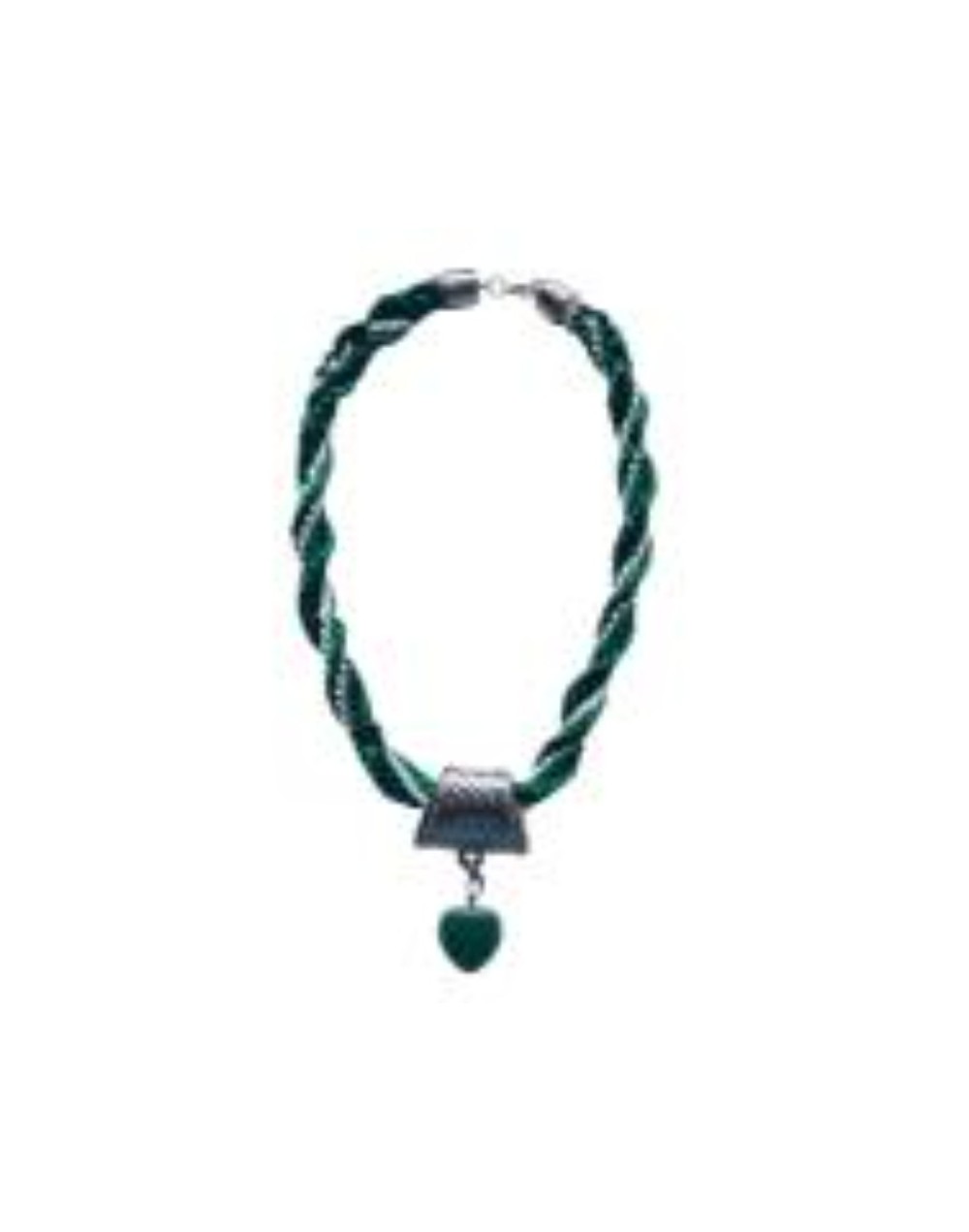 Collar Kumihimo Trenzado En Tonos De Verde, 42.2 Cm