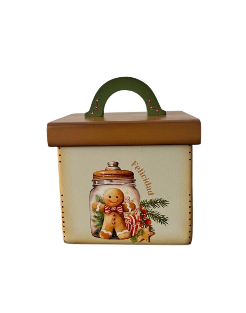 Caja para galletas navideña de madera