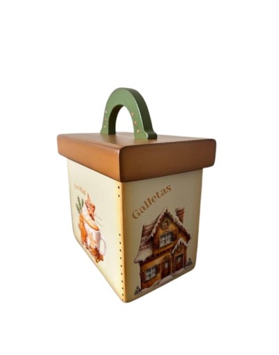 Caja para galletas navideña de madera