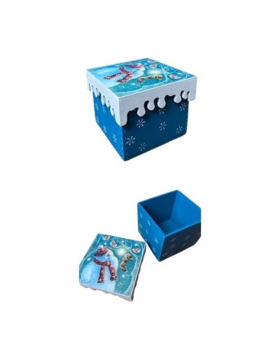 Caja Navideña decorativa en Madera Mdf 