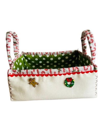 Cesta Rectangular panera Navideña