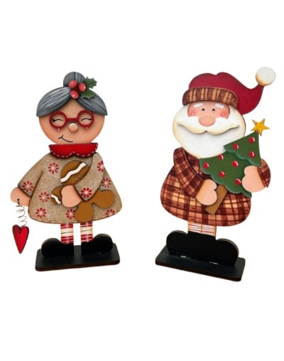 Duo de figuras decorativas Navideñas en Mdf 