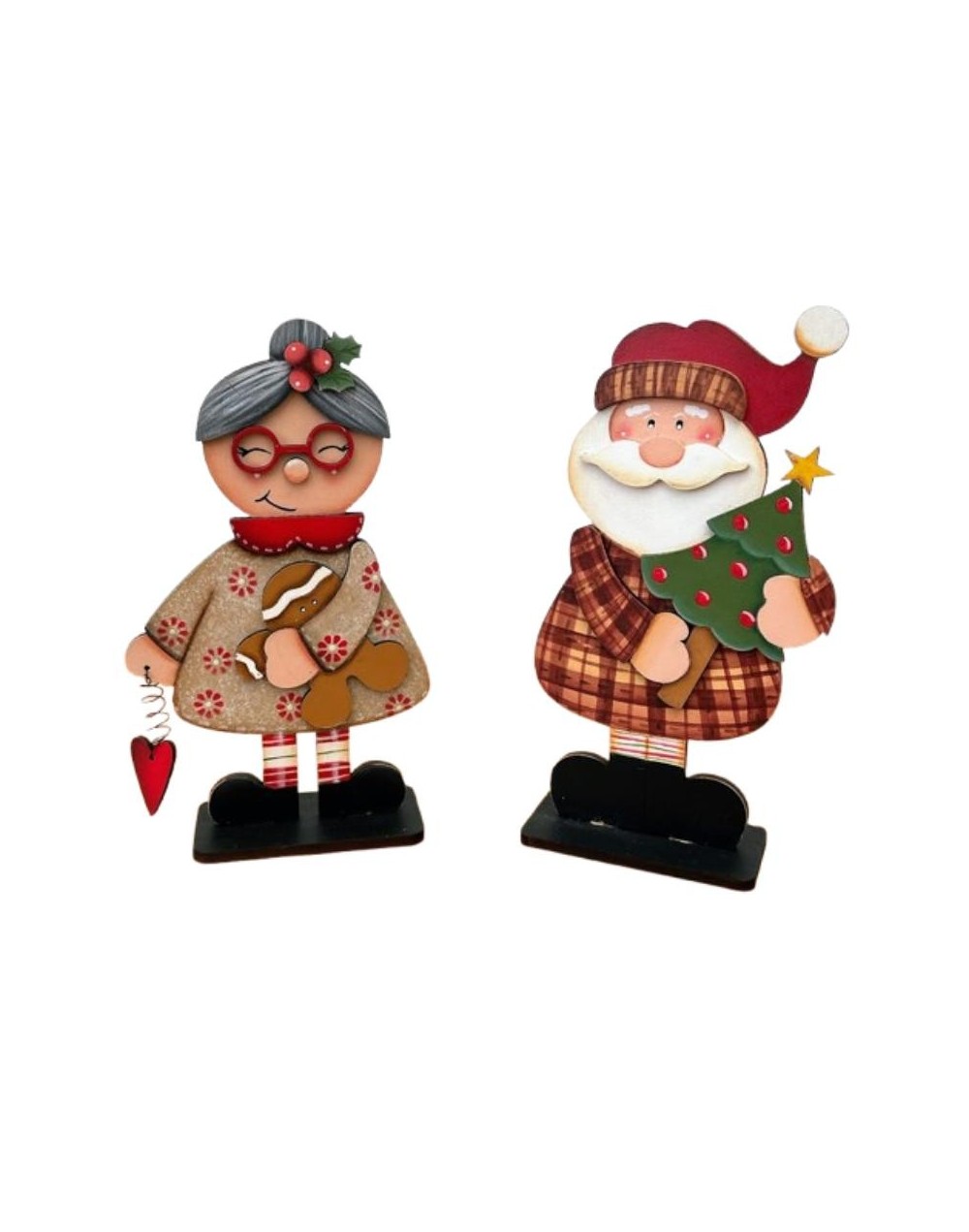 Duo de figuras decorativas Navideñas en Mdf 