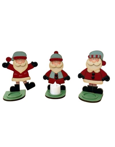 Tríptico de Noeles Navideños Porta velas 
