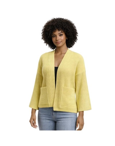 Cardigan Acanalado Tejido Mujer | Suéter de Algodón Artesanal | Tejidos Alcor