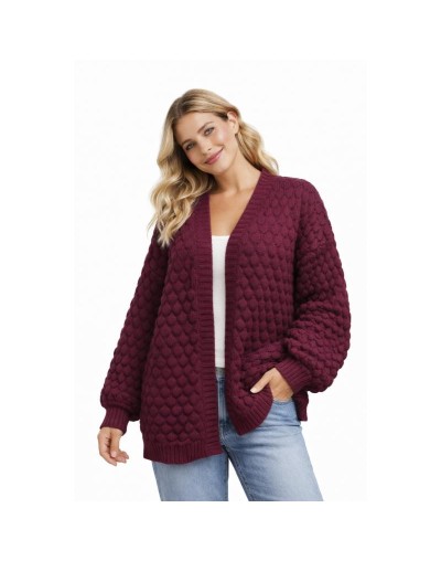 Cardigan Burbuja Tejido Mujer | Suéter Textura Burbuja en Algodón | Tejidos Alcor