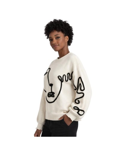 Cardigan Silueta Tejido Mujer | Suéter Artesanal en Algodón | Tejidos Alcor