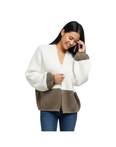 Cárdigan Básico Tejido Mujer | Suéter en Algodón Versátil | Tejidos Alcor