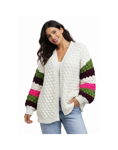 Cárdigan Burbuja Multicolor Tejido Mujer | Suéter Artesanal | Tejidos Alcor