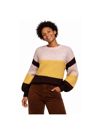 Buzo Tejido Mujer Bloques de Color | Suéter Artesanal | Tejidos Alcor