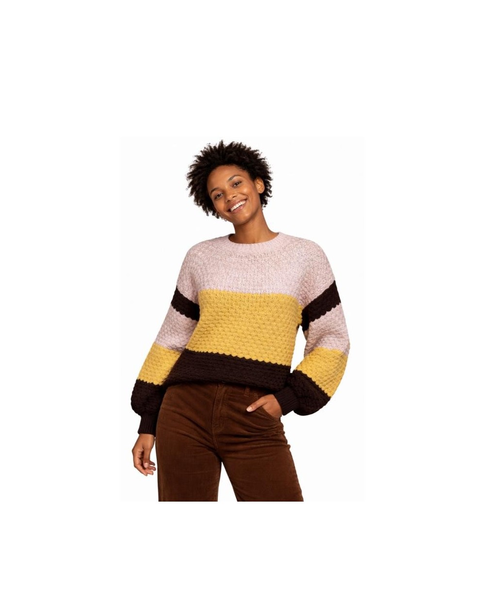 Buzo Tejido Mujer Bloques de Color | Suéter Artesanal | Tejidos Alcor